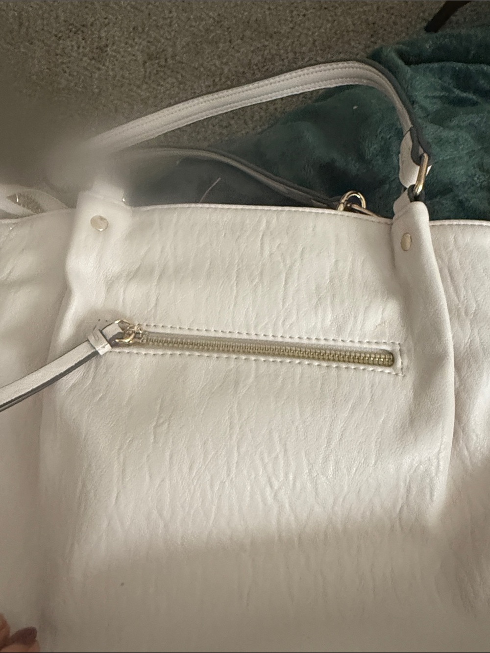 Jessica Simpson Cream Tote with Gold Butterfly Charm - Picture 7 of 8